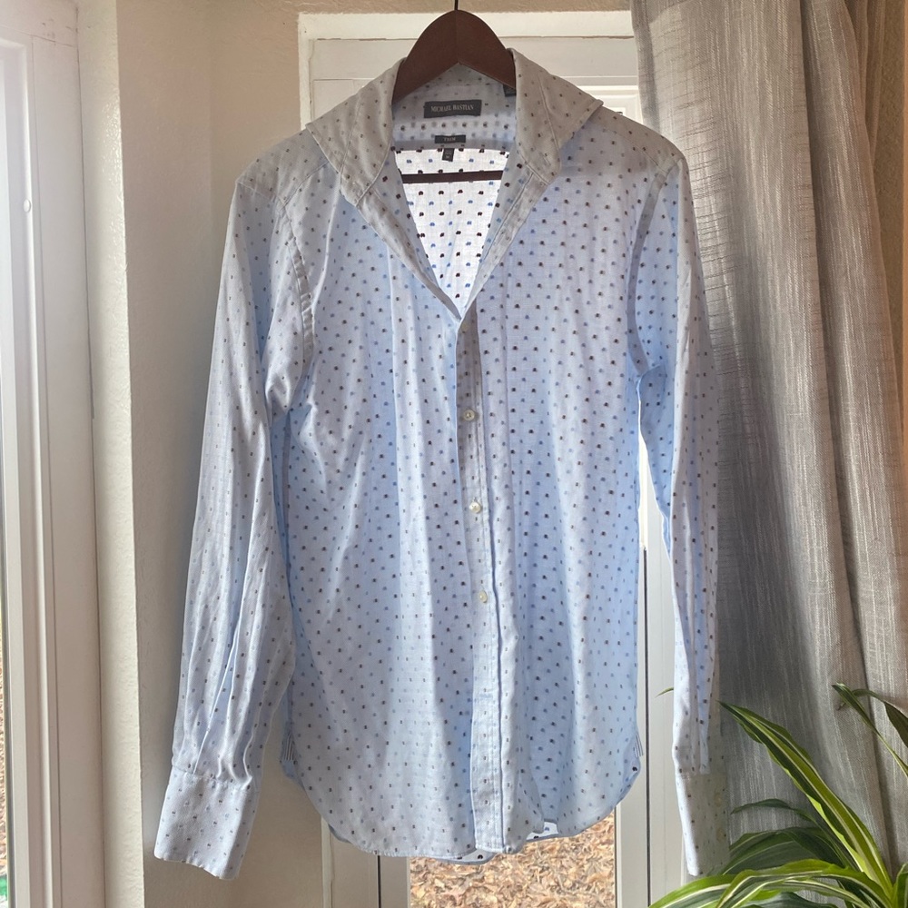 Mens MICHAEL BASTAIN Long Sleeve Button Down Dress Shirt